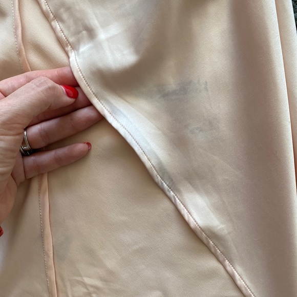 House Of CB, 'Coco' Beige Satin Drape Back Dress, Size S - Picture 8 of 15